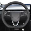 Housse de volant en cuir véritable pour Tesla Model 3 Y Diamètre 38 cm Style Sport Universelle