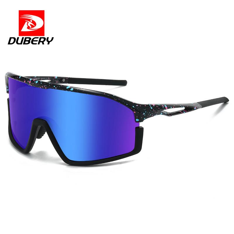 DUBERY Colorful sports cycling polarized sunglasses with large frames and UV protection D360