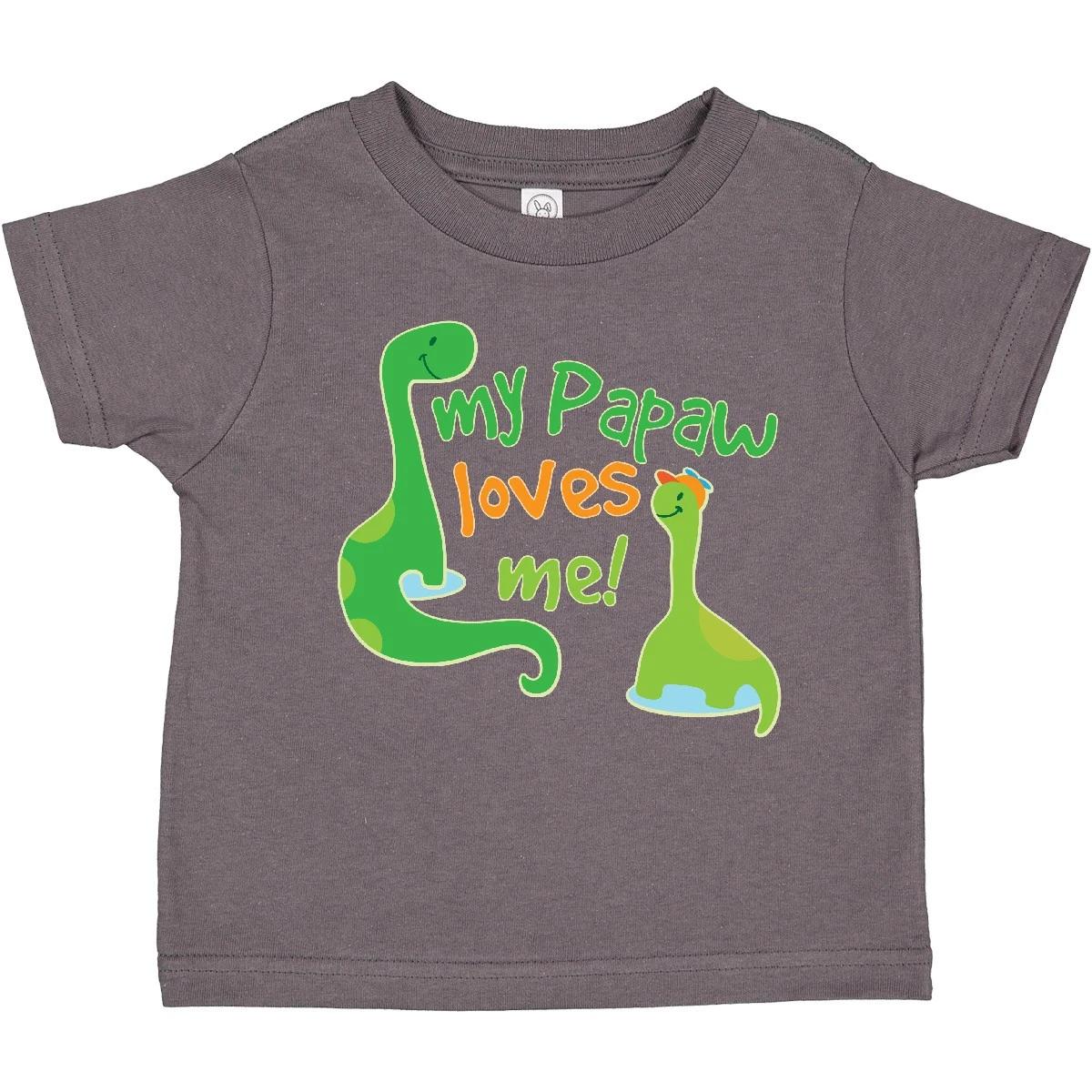 Inktastic My Papaw Loves Me Dinosaur Toddler T-Shirt From Grandpa Grandson Kids 110