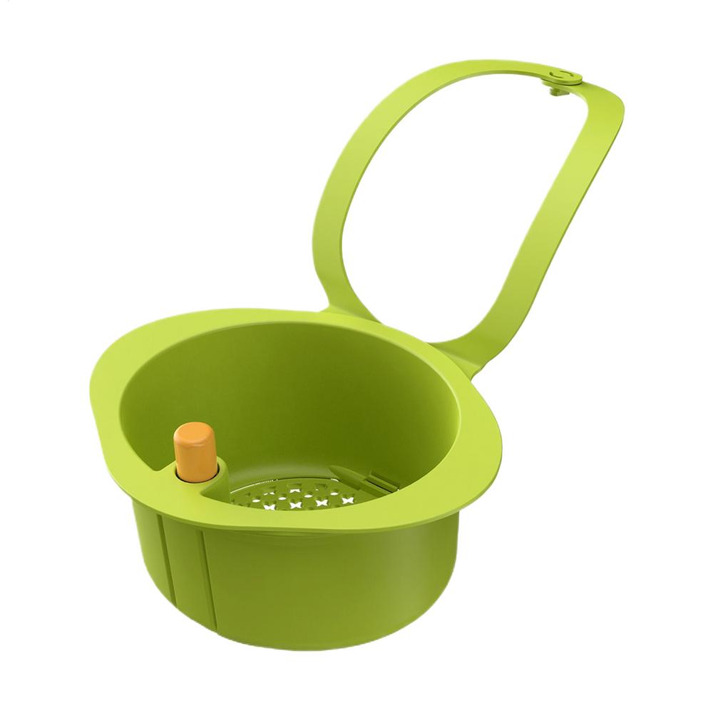 

Sink Drain Strainer Press Dumping Faucet-Mount Sink Strainer Basket for Household Home Vegetable Garbage Apartment Restaurant зелёный