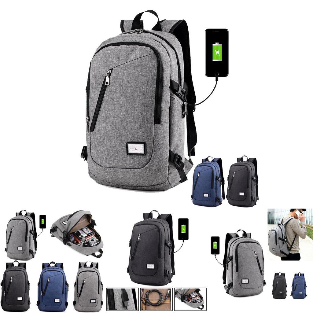 Versatile Unisex Usb Charging Backpack For Laptop Notebook Outdoor Travel And School