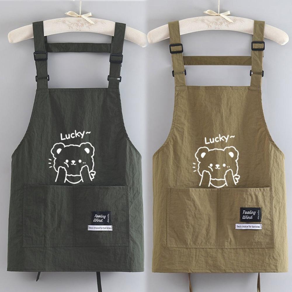 Anti-fouling Chef Apron Waterproof Cooking Baking Bibs Portable Kitchen Apron  for Home Kitchen