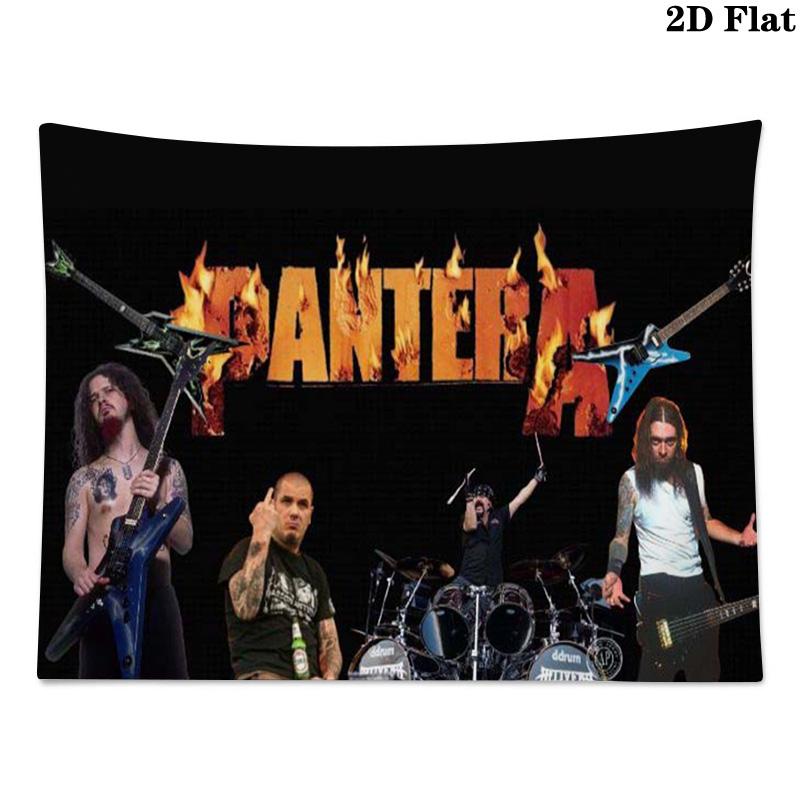 Pantera Band Wandteppich Ästhetischer Wandbehang Bedruckter Stoffdecke Dekorative Wandteppiche für Schlafzimmer Wohnzimmer Heimdekoration 100cm x 150cm