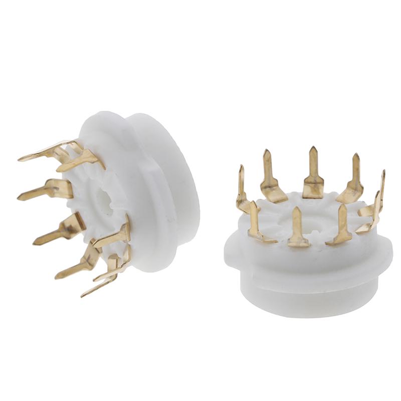 1 Pcs Gold Plated 9Pin Pcb Ceramic Tube Socket Valve Base For 12Ax7 12Au7 Ecc8383
