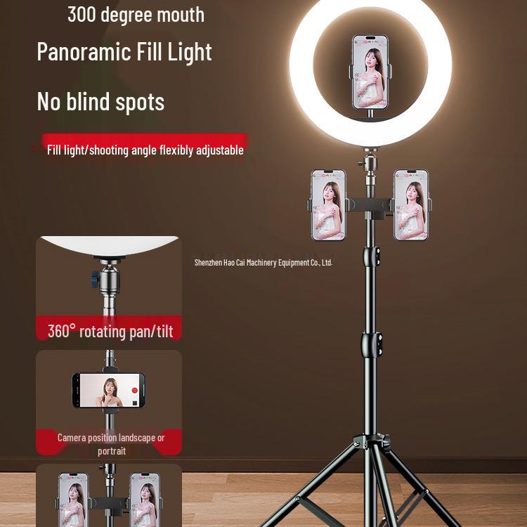 2025 Mobile Phone Live Streaming Stand with Fill Light - Complete Douyin Shooting & Selfie Beauty Desktop Kit