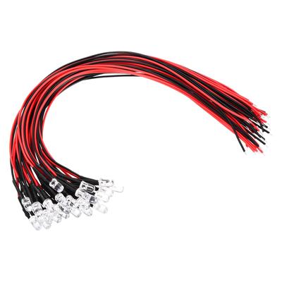 PATIKIL 5mm LED Ampul Kompakt Güç LED Hattı ile RC için ve 24 Parça Kablolama, 9-12V Mermi Şeklinde, Ampul, Işık, Kendin Yap, Göstergeler, Aydınlatma,