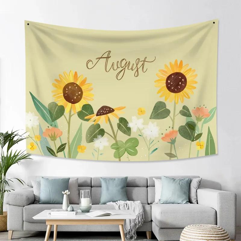 Home Wall Decoration Tapestry Colorful Wildflower Plant Background Hanging Cloth Office Living Room Tapestry