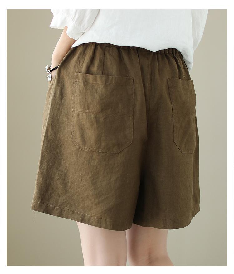 Women's Plus Size Summer Linen Cotton Shorts - New 2025 Casual Style