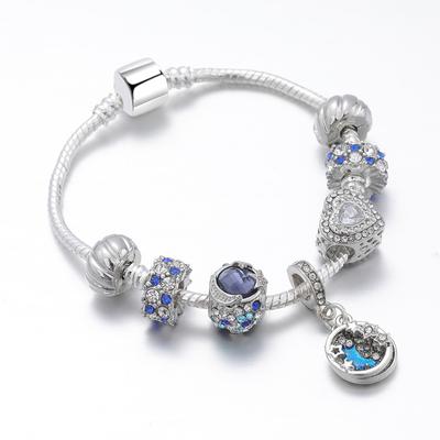 Fashion Blue Star Bracelet And Ladies Heart Bead Bracelet Pulseira Feminina Charm Moon Pendant Jewelry Bracelet 