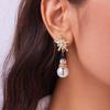 Snowflake Snowman Earrings Pearl Xmas Dangle Earrings Exquisite Christmas Earrings  Women
