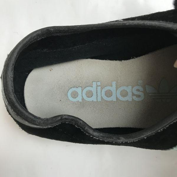 Adidas OKAPI Semišové Nízké Tenisky Dámské 24.0 Černá Světle Modrá Tréninková Obuv(POUŽITÝ)