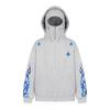 American Flame Embroidered Zip Up Hoodie Mask Streetwear Sweatshirt Men Women Casual Loose Fit Multicolor
