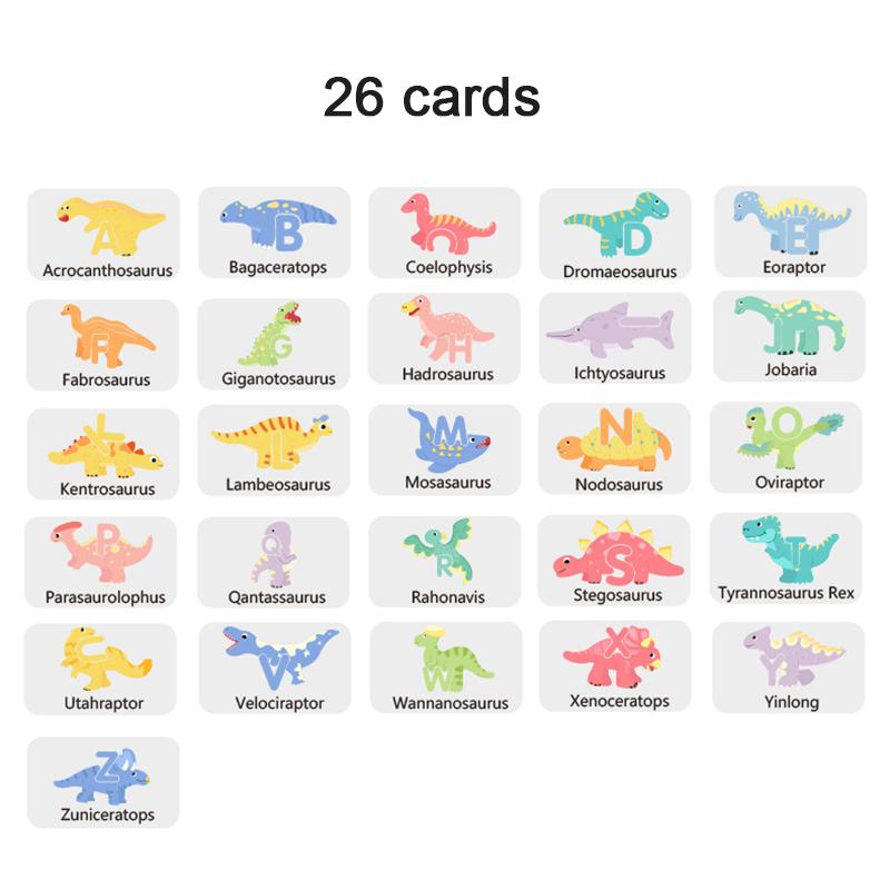 Children's Wooden Dinosaur Letter Cognitive Matching Puzzle Montessori Hand Eye Coordination Training Educational Toys