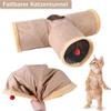 Pet Play Tube for Kittens, Puppy, Rabbits, Guinea Pigs, Suede Fabric Collapsible Cat Tunnel with Interactive Fringe Design for Indoor Exercise