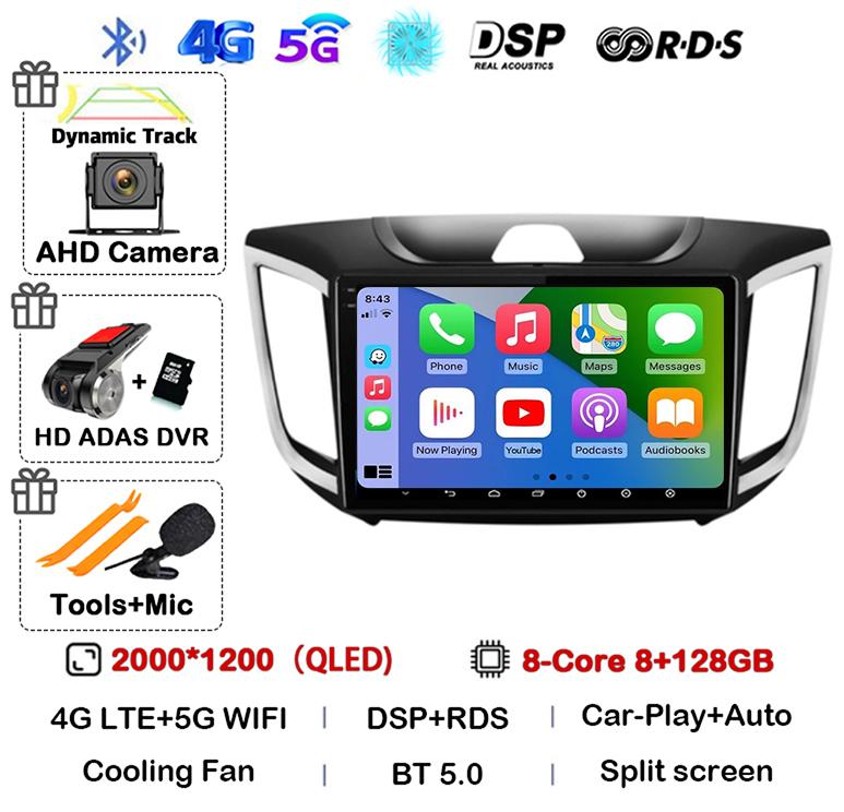 Android 14 Carplay Car Stereo Radio For Hyundai Creta Ix25 2015 2016 2017 2018 2019 2din Multimidia Video Player GPS Head Unit