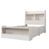 Children Bed Single Bed Storage Bed with Drawers, Shelf And Bench with Storage Space, Wooden Bed 90x200cm, Bed Frame And Slatted Frame Made of Wood,