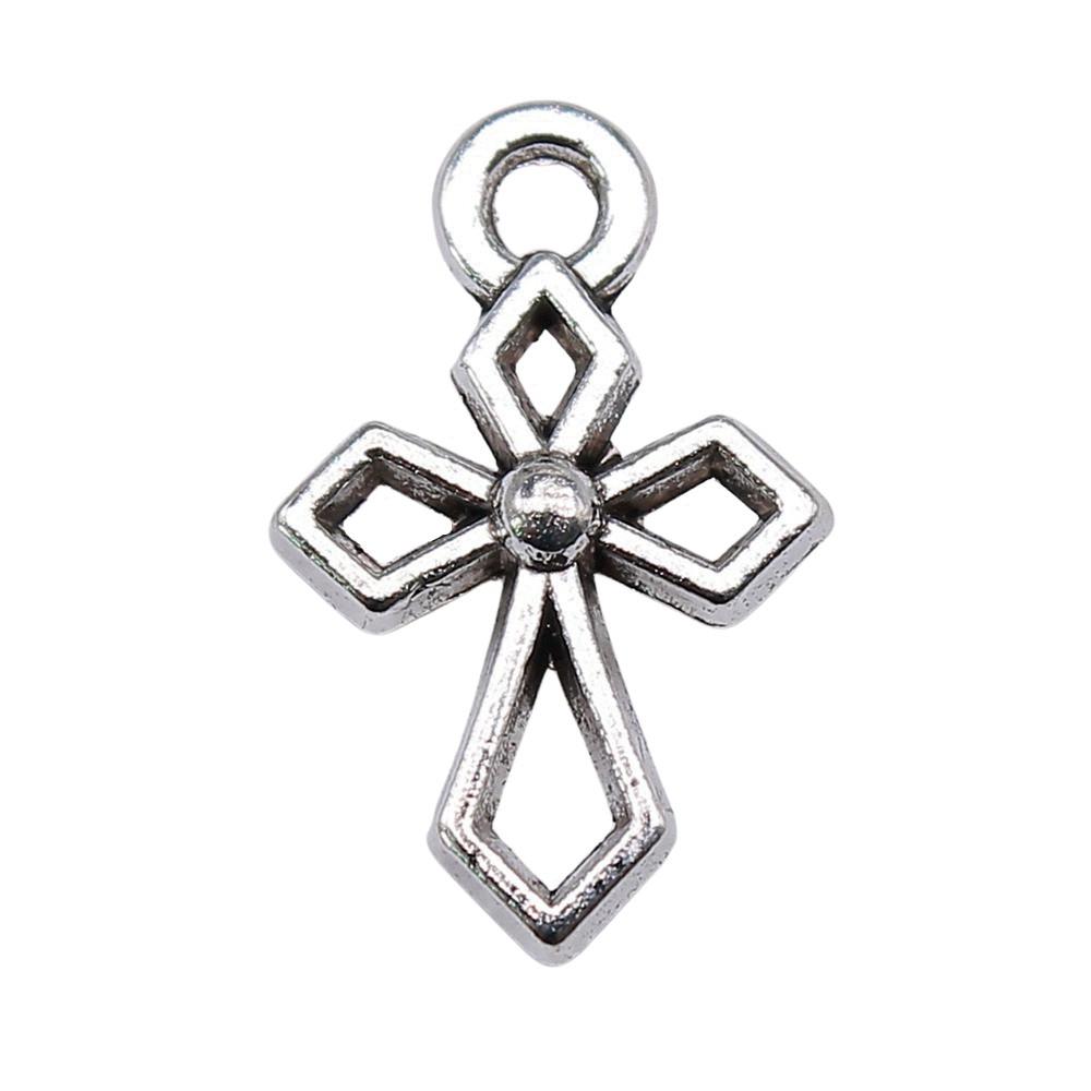 Vintage Cross Charms Multi Color Alloy Pendants For Religious Christian Jewelry