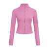 Lulu Logo Slim-Fit Ladies' Stand-Collar Jacket with Gold Zipper, Long-Sleeved Sports Fitness Outerwear