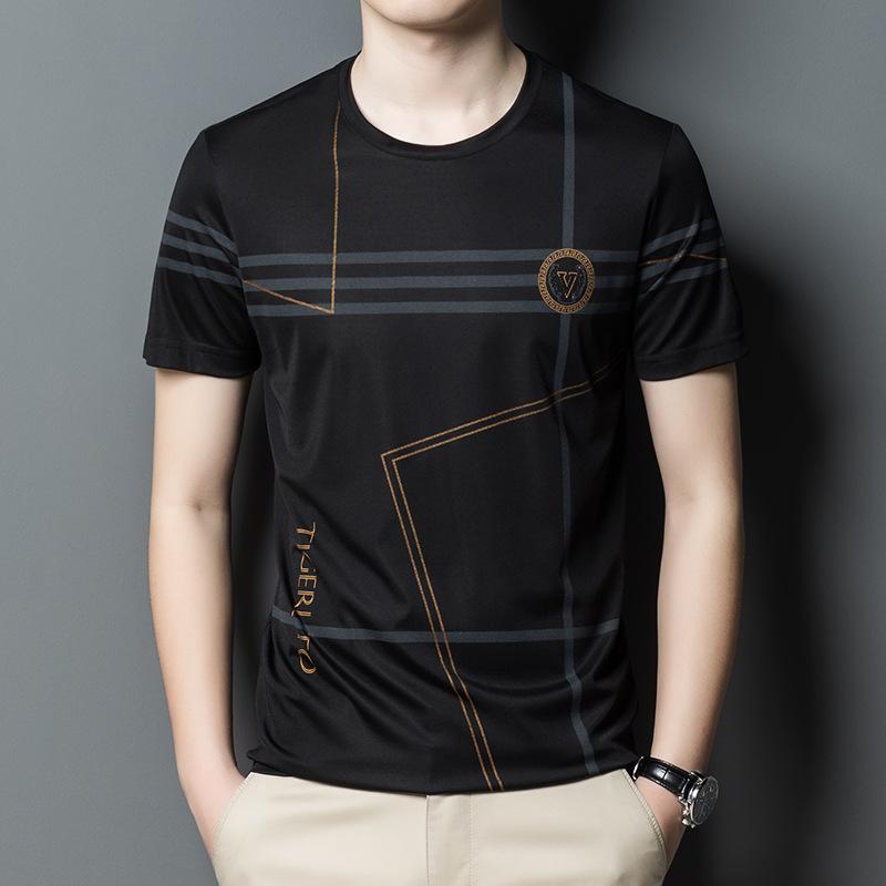 

Новый модный городской тренд, персонализированная футболка с короткими рукавами без железа, мужские тонкие топы, рубашки большого размера, мужская одежда