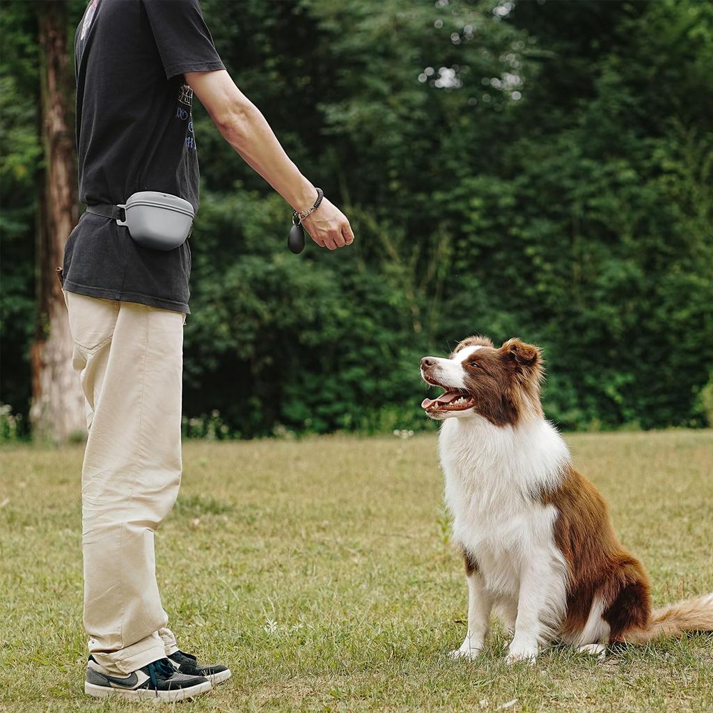 Haustier-Futtertasche Outdoor-Training Hundefutter-Tasche Silikon-Leckerli-Beutel für Hunde mit Hüftgurt Haustier-Snack-Tasche Hundeleinen-Hüfttasche