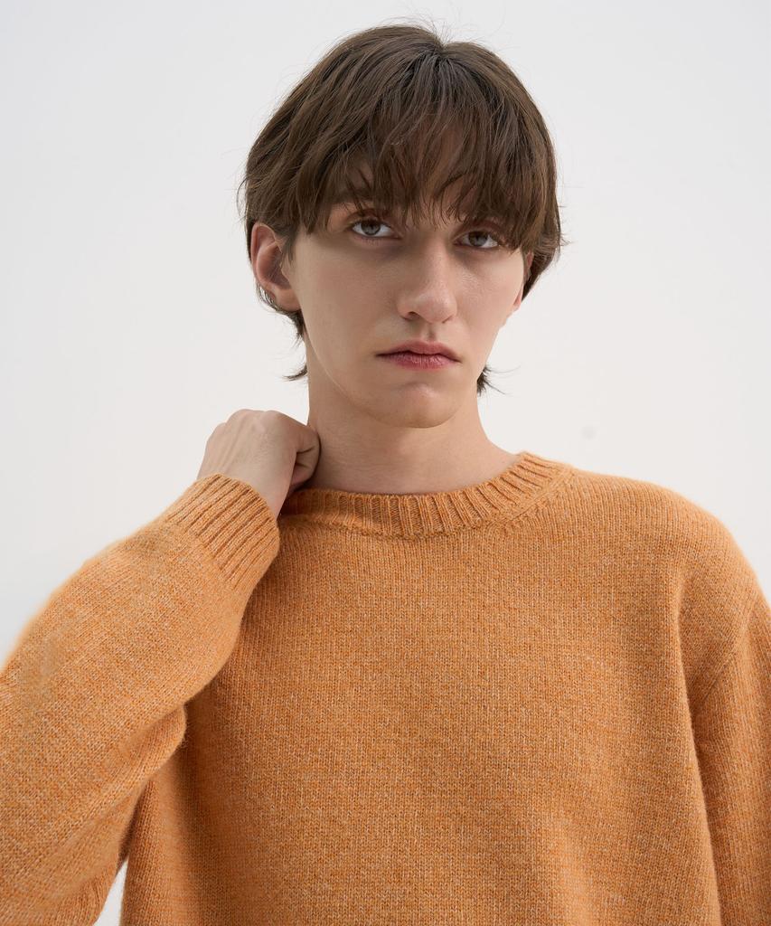 TRIP LE SENS [100% Wool] Pure Light Round Knit_Sunset Orange