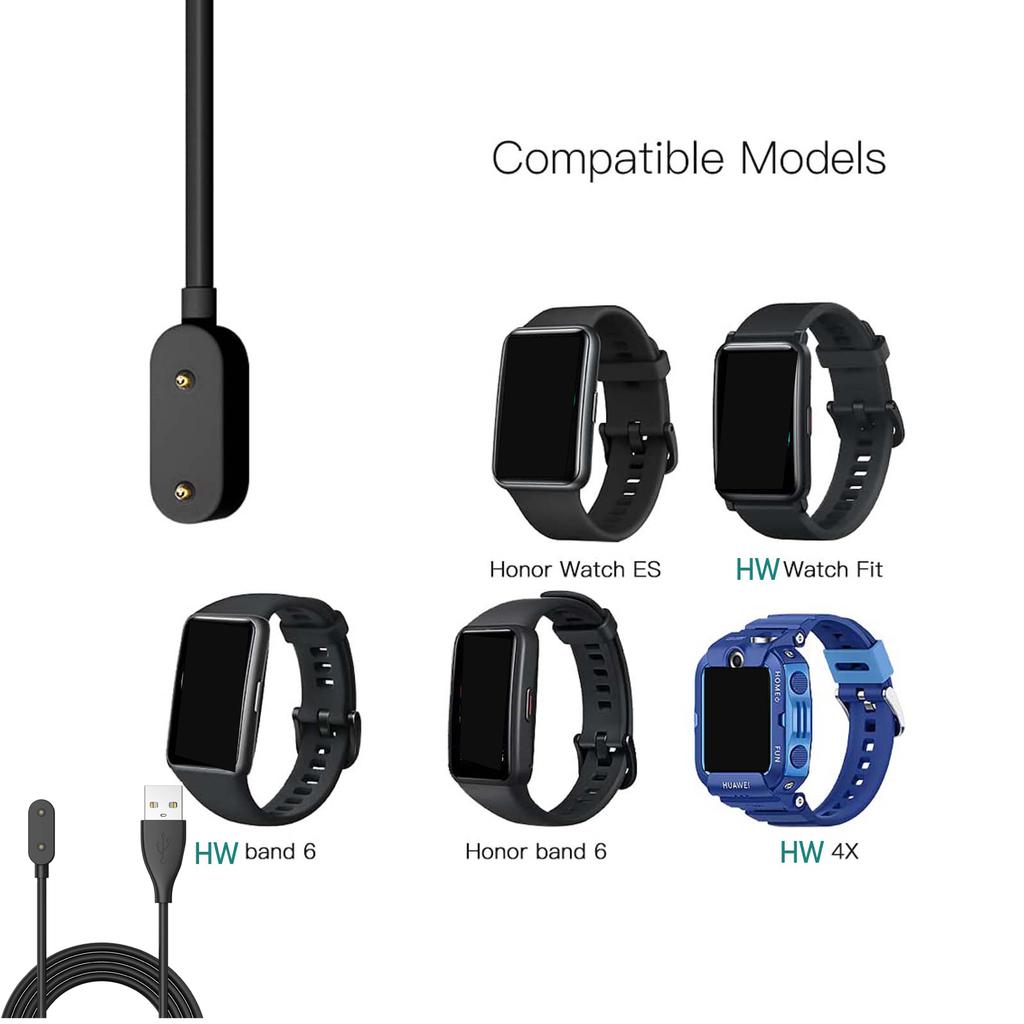 2 Pack for Huawei Band 10/9/8/7/6 Watch Fit mini/2/3/4X/4Pro Honor Band 7/6 Watch ES USB Smart Watch Charger Replacement Charger