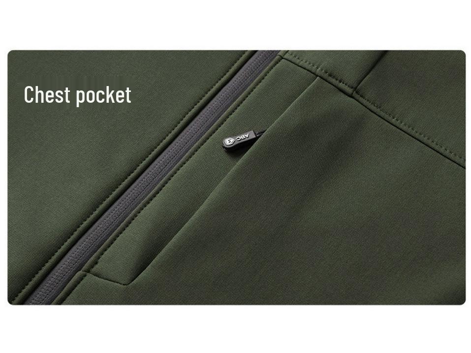 Men's Softshell Fleece Jacket for Autumn/Winter - Stand Collar, Casual Outdoor Mountaineering Coat