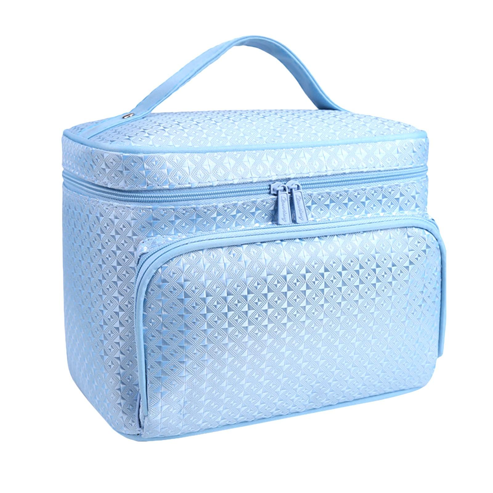 

New Multi-function Travel Cosmetic Bag Large Capacity Portable Female Storage Bag Zipper Portable Wash Bag One Size синий