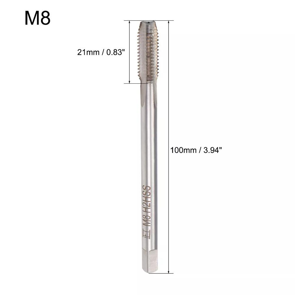 1pc Metric Thread Tap M8 X 1.25 100mm Extra Long Straight Flute Tapping Tool For Metalworking CNC Milling Machine