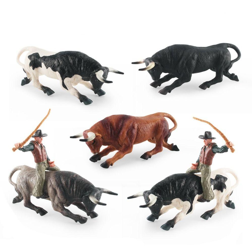 Farm Animals Poultry Cattle Model Simulation Calf Bull OX Figures  For Children