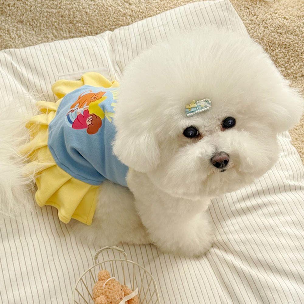 

Thin Strap Dogs Vest Printed Design Small Dog Cat Dress T-Shirt Puppy Camisole Pet Supplies XS-Blue Vest