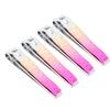 4pcs Nail Clippers Electroplating Stainless Steel Fingernail Clippers Comfortable Grip Toenail Clipp