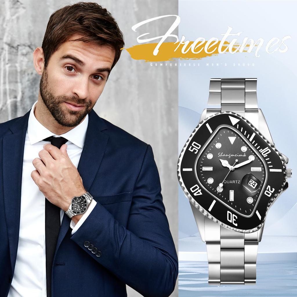 Unique Stainless Analog Quartz Fashion Accessory Perfect Gift for Day Men's Watch, Design, Calendar, Steel, Waterproof, Watch, Casual, Business,