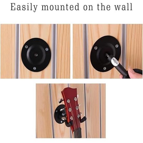 Guitar Wall Mount Secure Stylish Black Metal Hanger Fittings Accessories Instrument Display Guitar Hanger Wall Mount Holder Gift