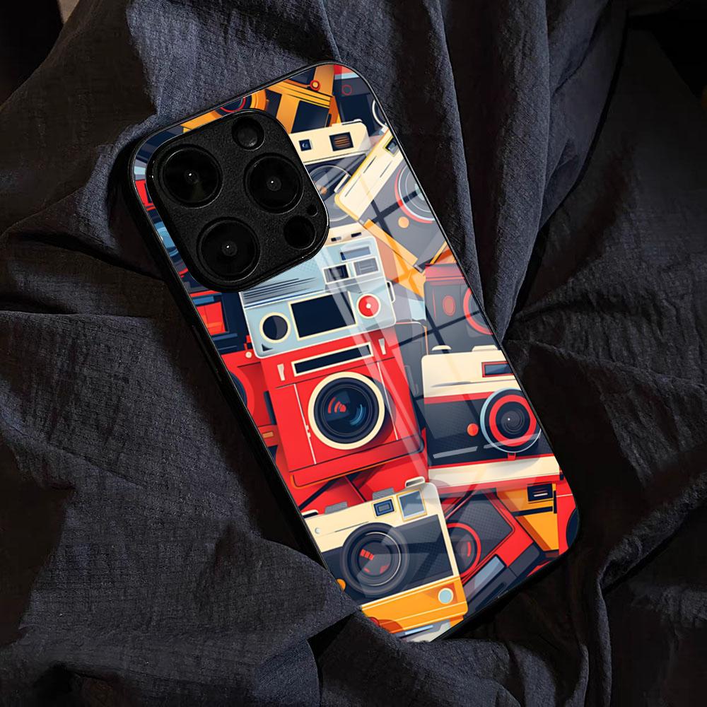 Vintage Retro Camera Phone Case For IPhone 17 Pro Max 15 Pro 16 14 Plus 12 13 Mini 11 Pro Shockproof Glass Cover