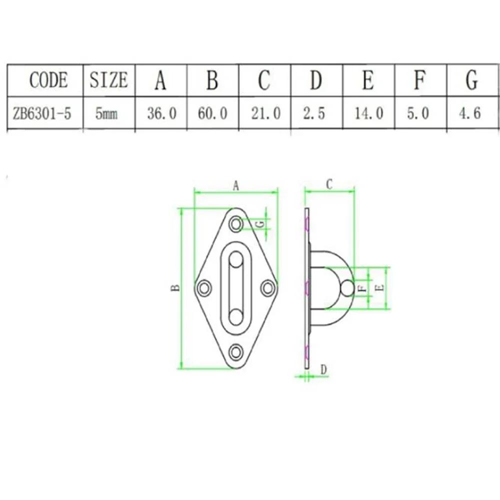 High Reliability Stable Characteristics Diamond Eyeplate Boat Accessories Accessories Attachment Boat Deck Stainless Steel