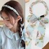 Headband With Lace Silk Scarf Cute Hairband For Girls Korean Hair Accessories Bow Headband