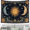 2D Flat, 2D Flat Print 1pc Tapestry Sun Moon Star Tapestry Cosmic Myth Wall Art Oversized Polyester Fabric Perfect for Decorating Living Rooms, Bedroo