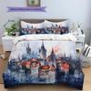 Sky Castle Pattern Bedding Quilt Set  Home Decoration  Gift (1 * Duvet Cover + 2 * Pillowcase  Without Core)
