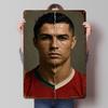 Cristiano Ronaldo Old And Young Tinplate Poster Customized Wall Art Vintage Metal Signs Retro Tin Plaque for Decoration Room
