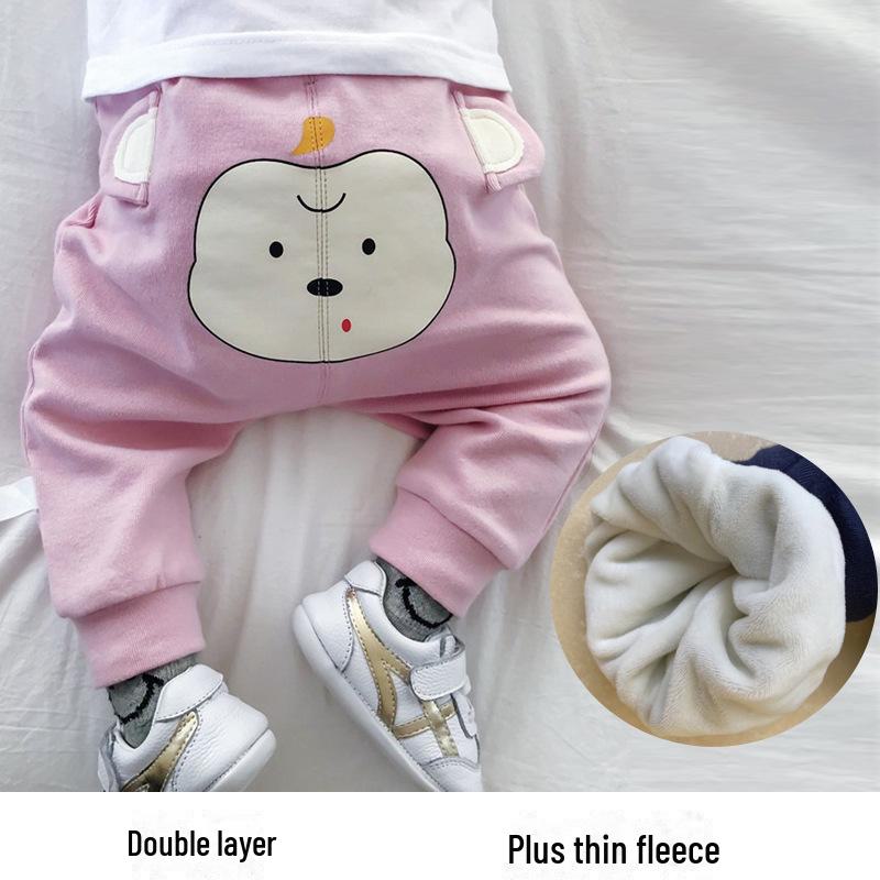 Neue Babyhosen für Jungen und Mädchen für Herbst und Winter, mit offenem Schrittdesign für einfaches Wechseln. Geeignet für 6–8 Monate alte Babys.
