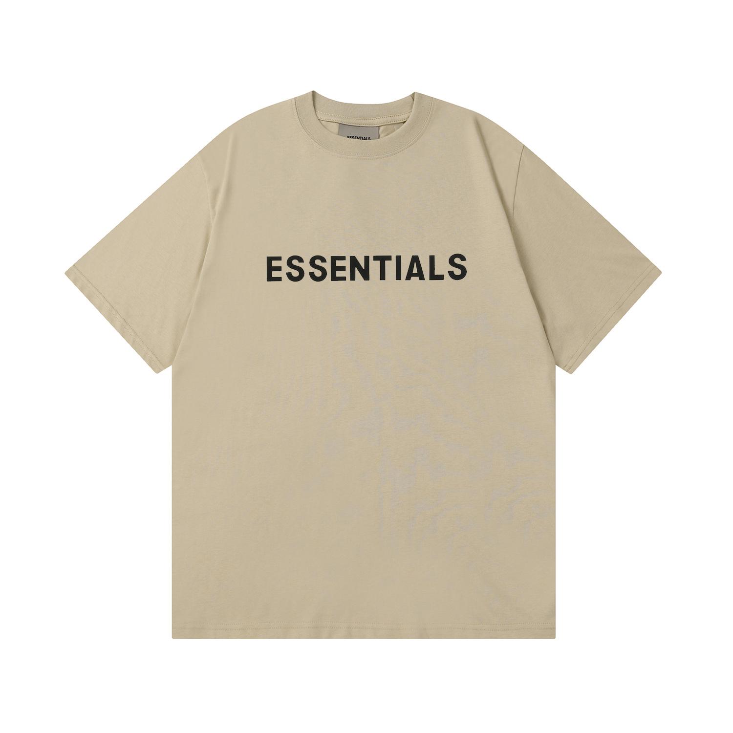 

Essentials T-Shirt for Men s Pressed Glue Letters Loose Round Neck High Street Fashion Men and Women Short Sleeves T-shirts S