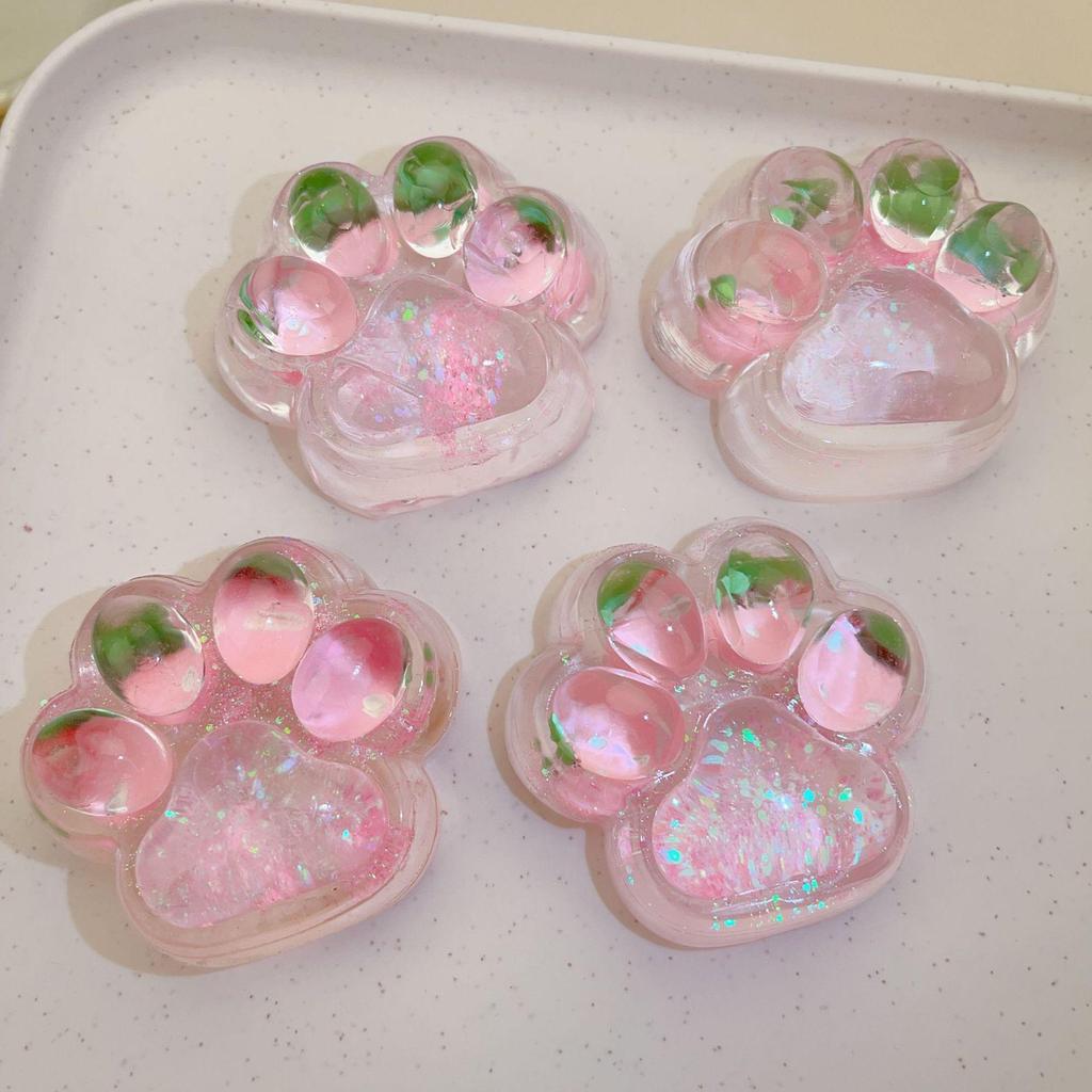 Strawberry Cat Paw Slime Decompression Toy - Slow Rebound Cute Stress Reliever.