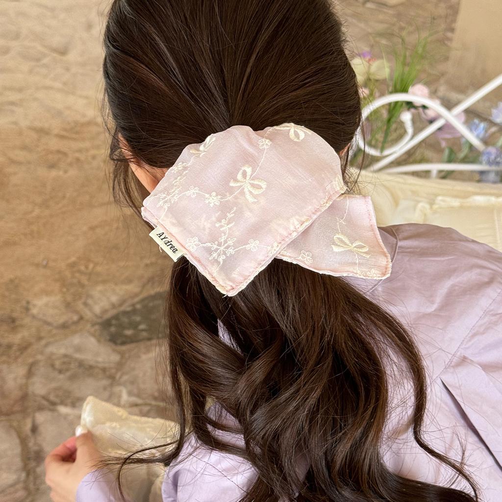 Laege Bow Hair Band for Girls Women Scrunchies Accessoires Rubber Elastic Flowers Fascinators Elegant Headdress Vintage  New