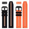 Anbeer 24mm Silicone Watch Quick Release Sporty Rubber Black Orange with Black Buckle Two-Tone Strap, Band, &