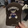 2026 Hat Baseball Cap Washed Retro Versatile New Embroidered Bear Denim Men and Women Peaked Caps