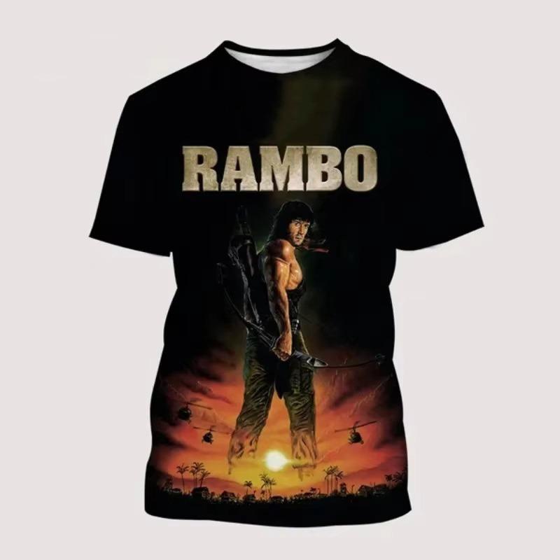 Rambo First Blood Movie 3D Print T-Shirts Men Women Casual Streetwear Oversized Short Sleeve T Shirt Male Tees Tops Man Clothing