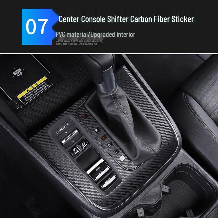 Carbon Fiber Trim Stickers for 23 Honda CR-V Models: Interior Console & Gear Shift