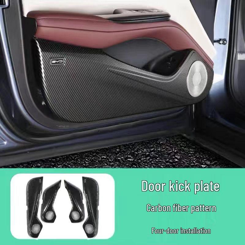 BYD Car Door Kick Mats: Scratch-Proof Interior Decorations for Tang, Song, Han, Dolphin, Seal, Yuan, and Qin Plus Models.