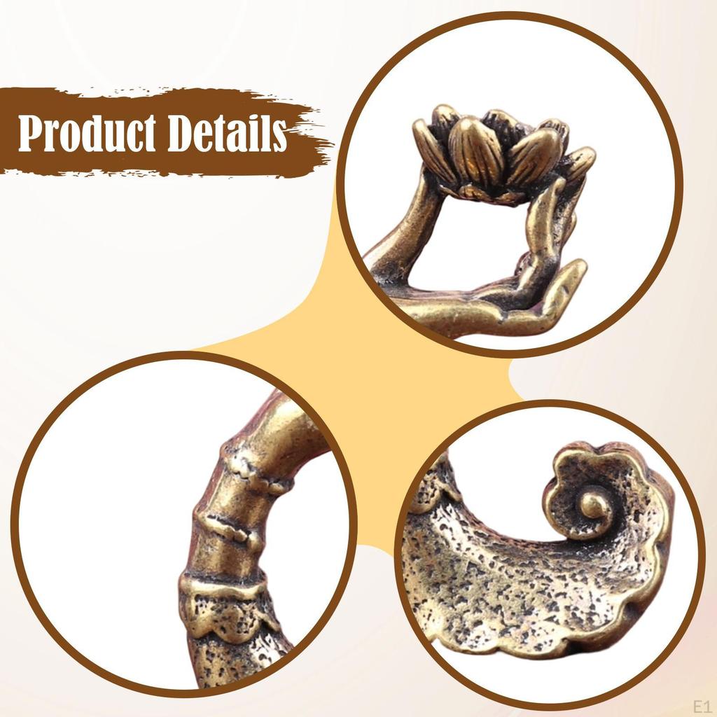 Backflow Incense Burner Censer Small Aroma Ornament Brass Craft Desk Decor Cone Holder for